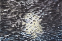 Mein Himmel am 09.07.2019,Pastell auf Dipond, 100x130cm (Übermalung einer Fotografie der Innenräume der Wr. Karlskirche aus 2010)